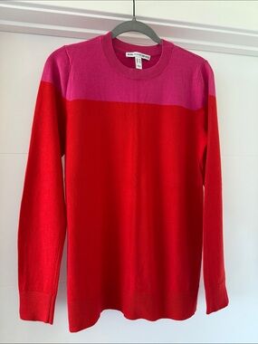 NWOT Girl With Curves Red with Pink Colorblock Crewneck Sweater